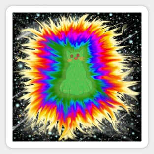 Trippy Jello Cat Art Sticker